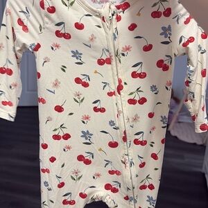 Angel Dear Cherry and Floral Print Kids Footie
